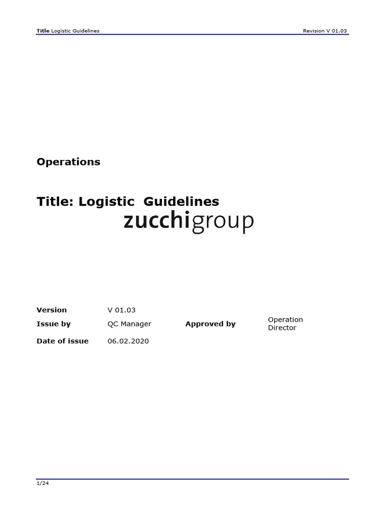 Logistic Guideline 06022020 | PDF | Pallet