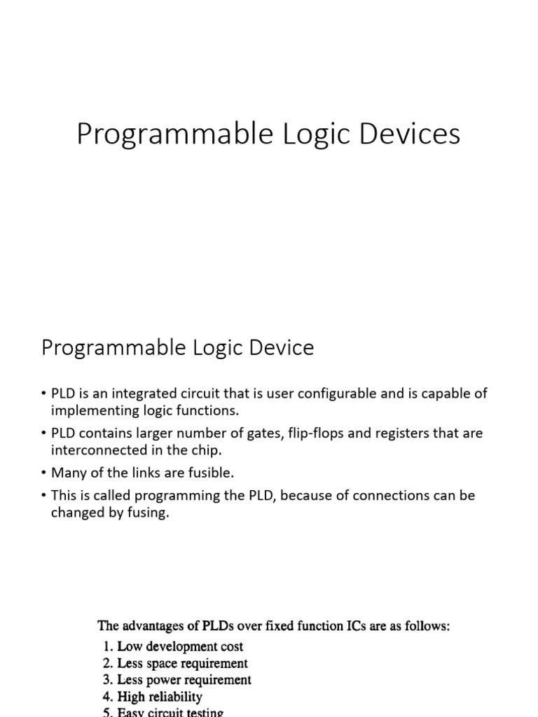 Overview of Programmable Logic Devices | PDF