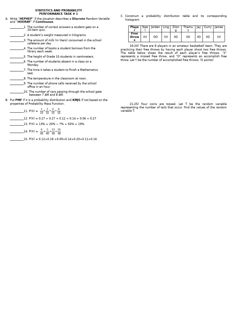 1 - Random Variable and Probability Distribution | PDF | Probability ...