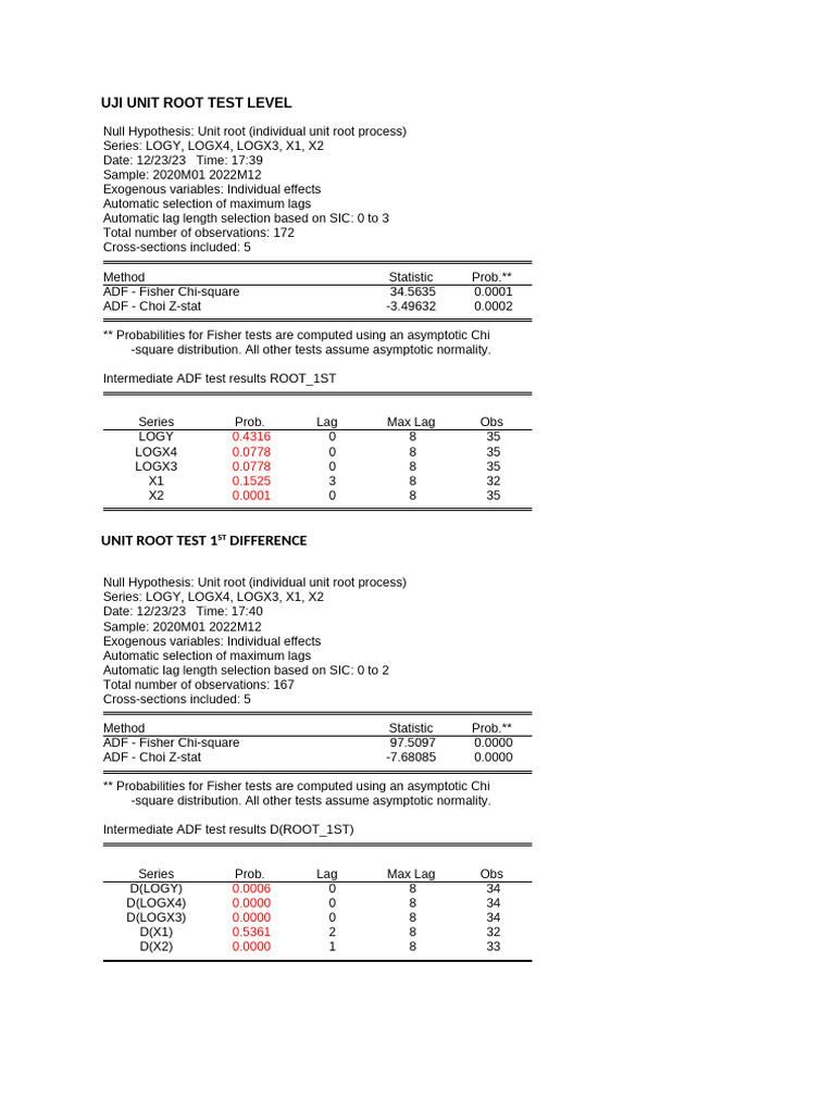 Unit Root Test and ARDL Analysis | PDF | Chi Squared Test | Methodology