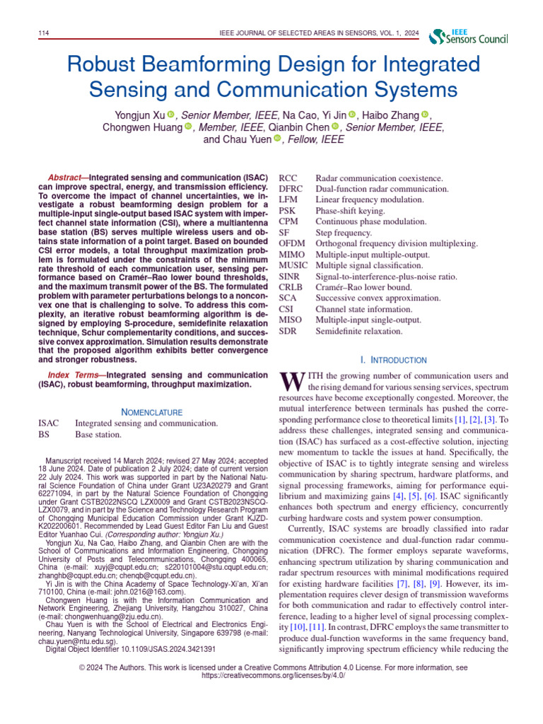Robust Beamforming for ISAC Systems | PDF | Mimo | Orthogonal Frequency ...