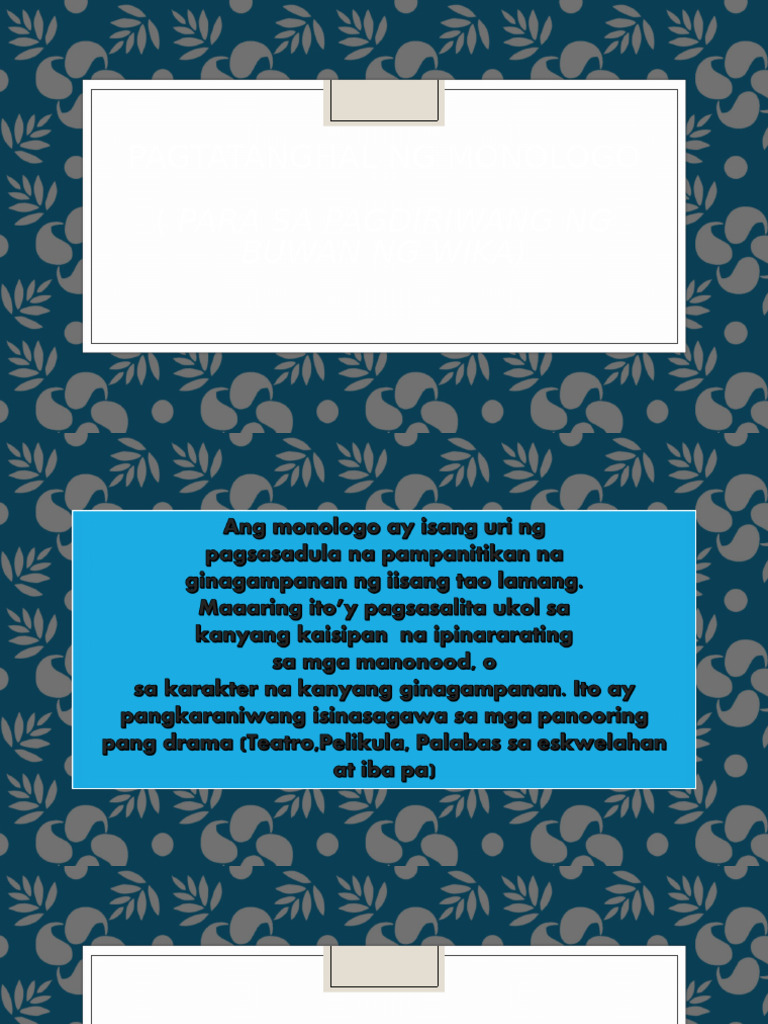 Pagtatanghal NG Monologo | PDF