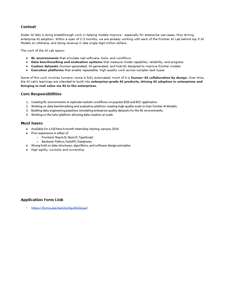 Internship in AI Model Development | PDF