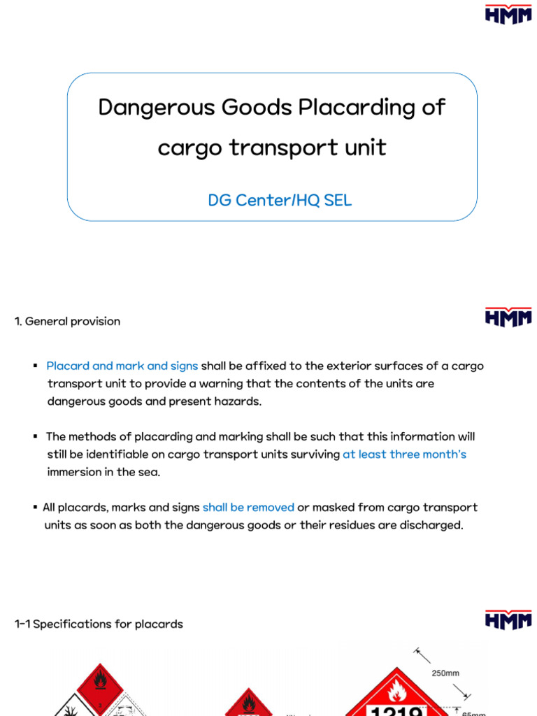 Dangerous Goods Placarding Guidelines | PDF | Dangerous Goods