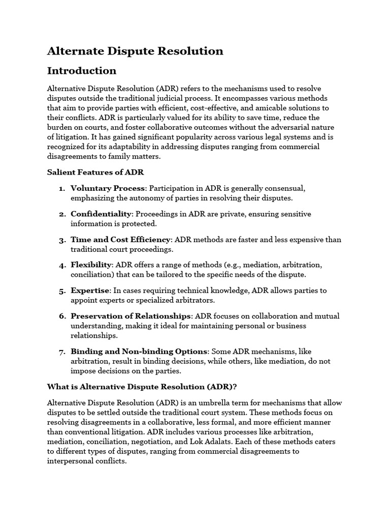Understanding Alternative Dispute Resolution | PDF | Alternative ...