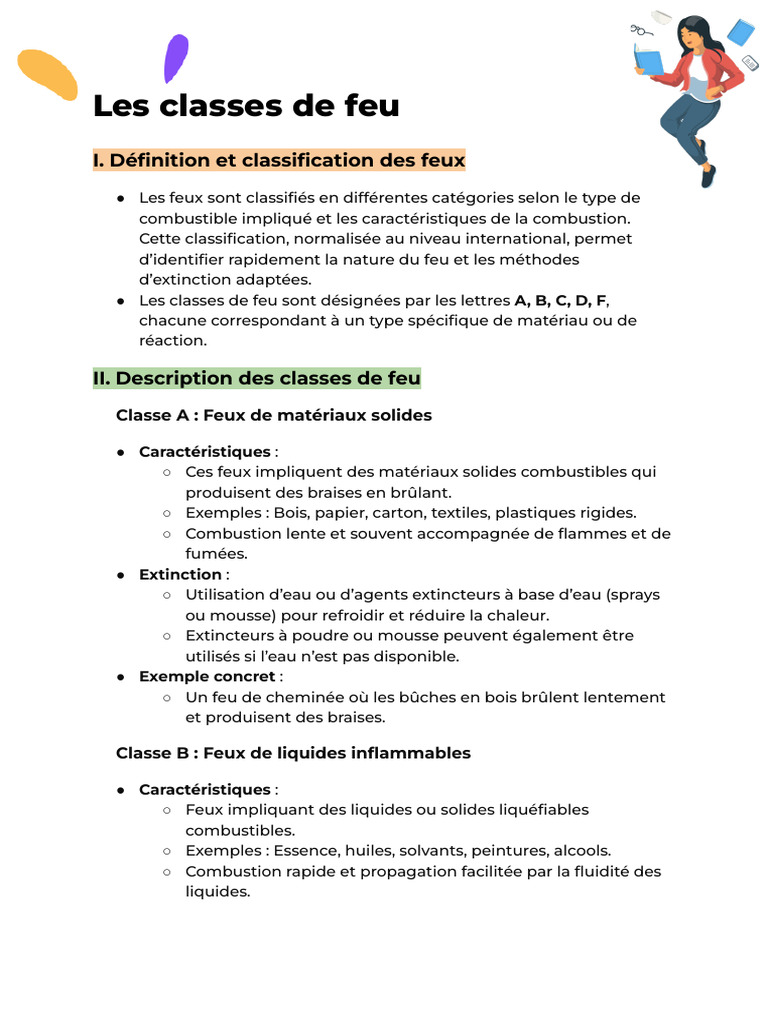 Classification des classes de feu et extinction | PDF | La combustion ...
