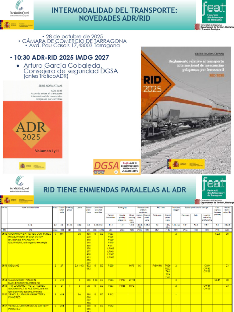 Novedades ADR/RID 2025 en Transporte | PDF | Amianto | Materiales