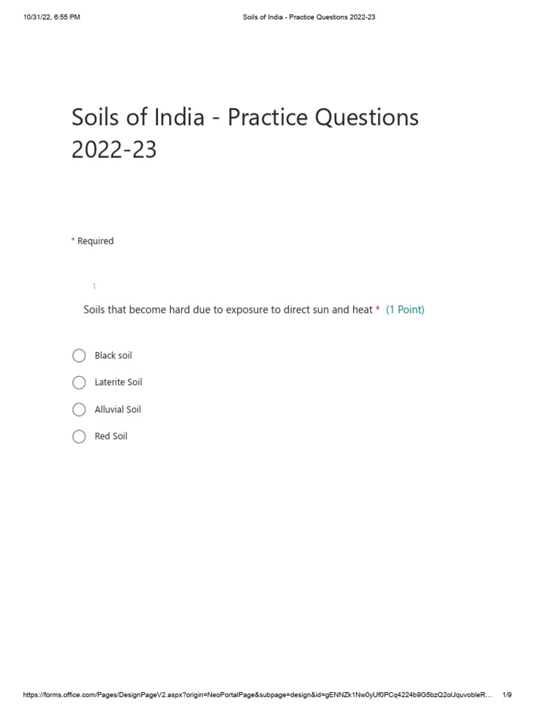 Soils of India: Practice Questions 2022 | PDF | Soil | Erosion