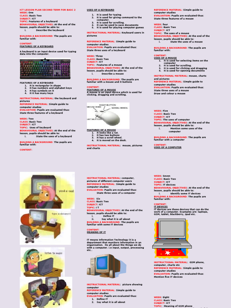 PRY 2 ICT 2nd Term e | PDF | Computer Keyboard | Mobile Phones
