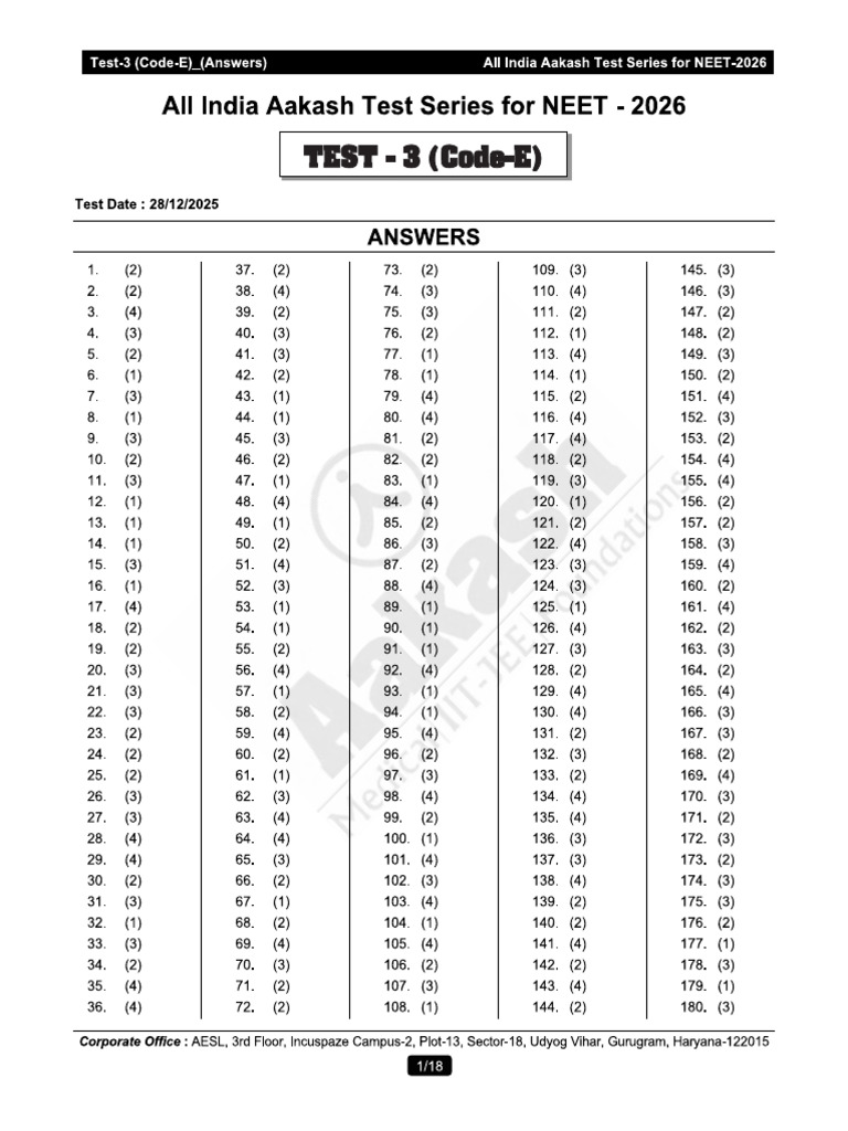 AIATS-03 - Code-E (RM) - 28-12-2025 - Sol | PDF