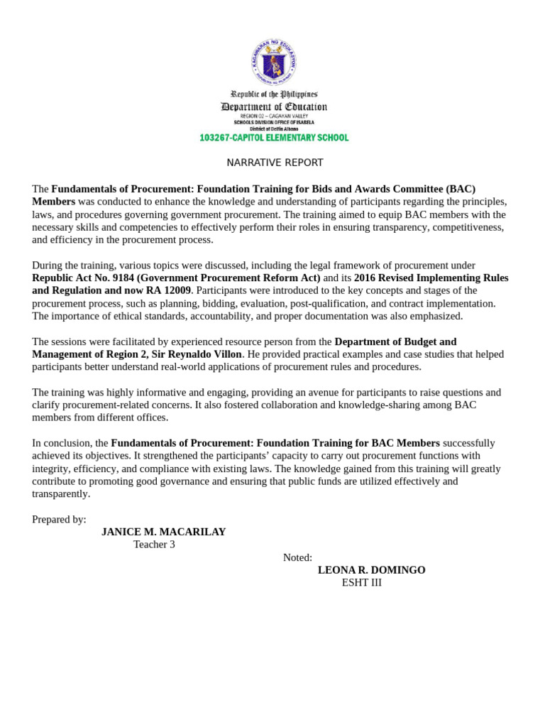Procurement Training for BAC Members | PDF