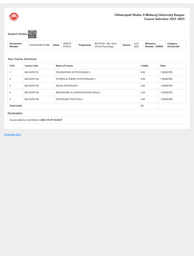 Course Selection | PDF