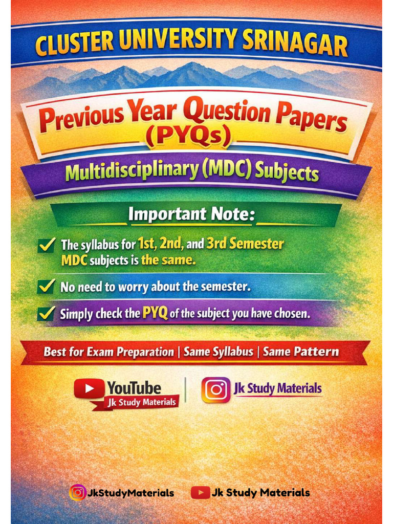MDC PYqs All Subjects (Multidisciplinary) | PDF