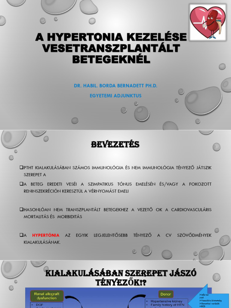A Hypertónia Kezelése Vesetranszplantáció Után - Dr. Borda B. | PDF