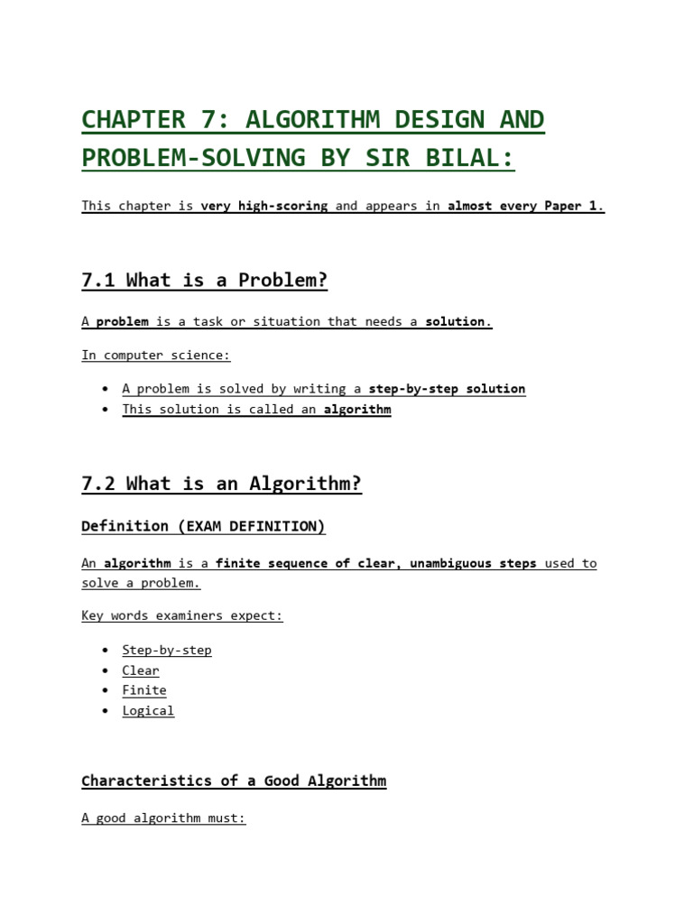 Chap 7 Cs Alogrithm and Problem Solve | PDF | Algorithms | Iteration