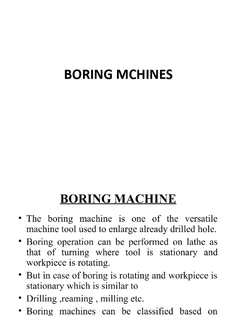 Boring Machines and Their Applications | PDF