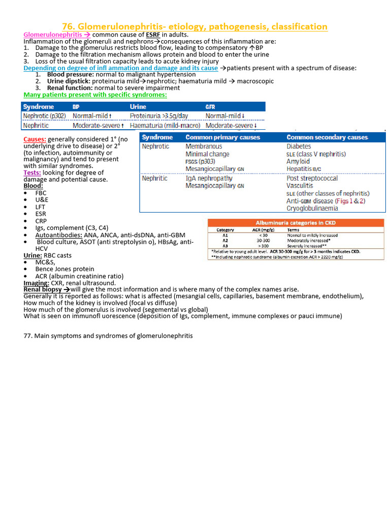Glomerulonephritis: Causes & Symptoms | PDF | Urinary Tract Infection ...