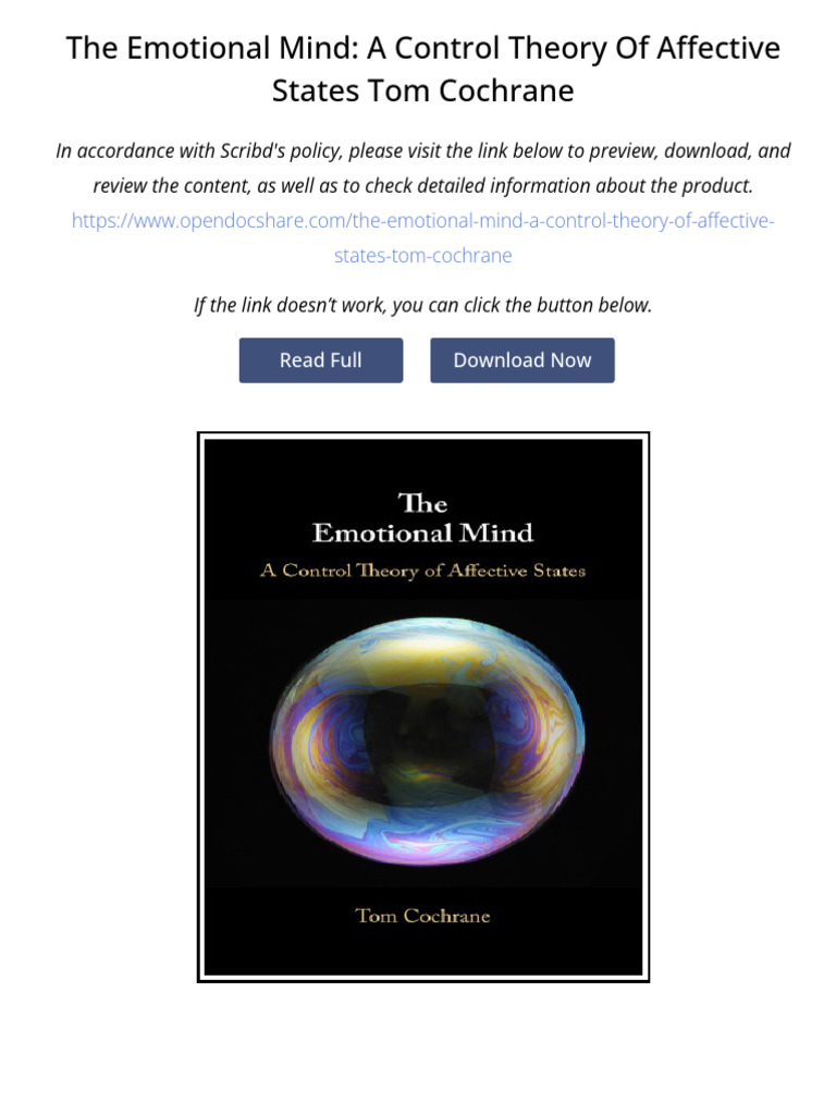 The Emotional Mind: A Control Theory of Affective States Tom Cochrane ...