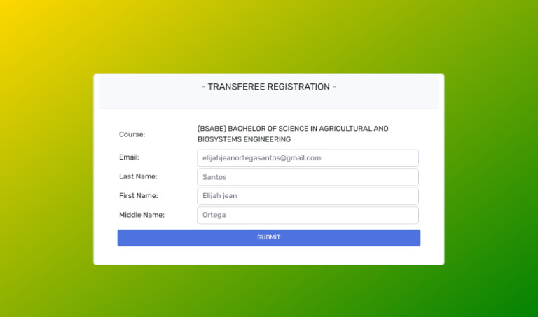Transferee Application Comprehensive Academic Information System | PDF