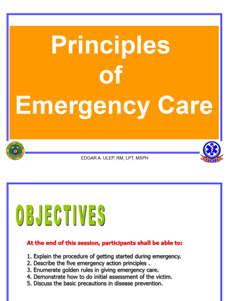 Principles of Emergency Care | PDF | Cardiopulmonary Resuscitation ...
