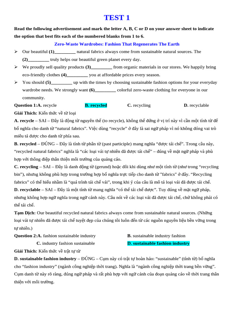 Unit 3 - Test 1 - GV | PDF