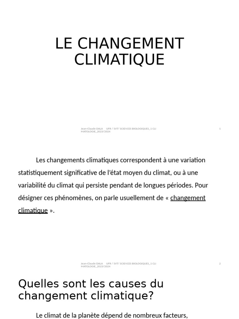 Causes et impacts du changement climatique | PDF | Changement ...