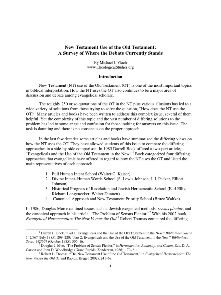 New Testament Use of The Old Testament PDF