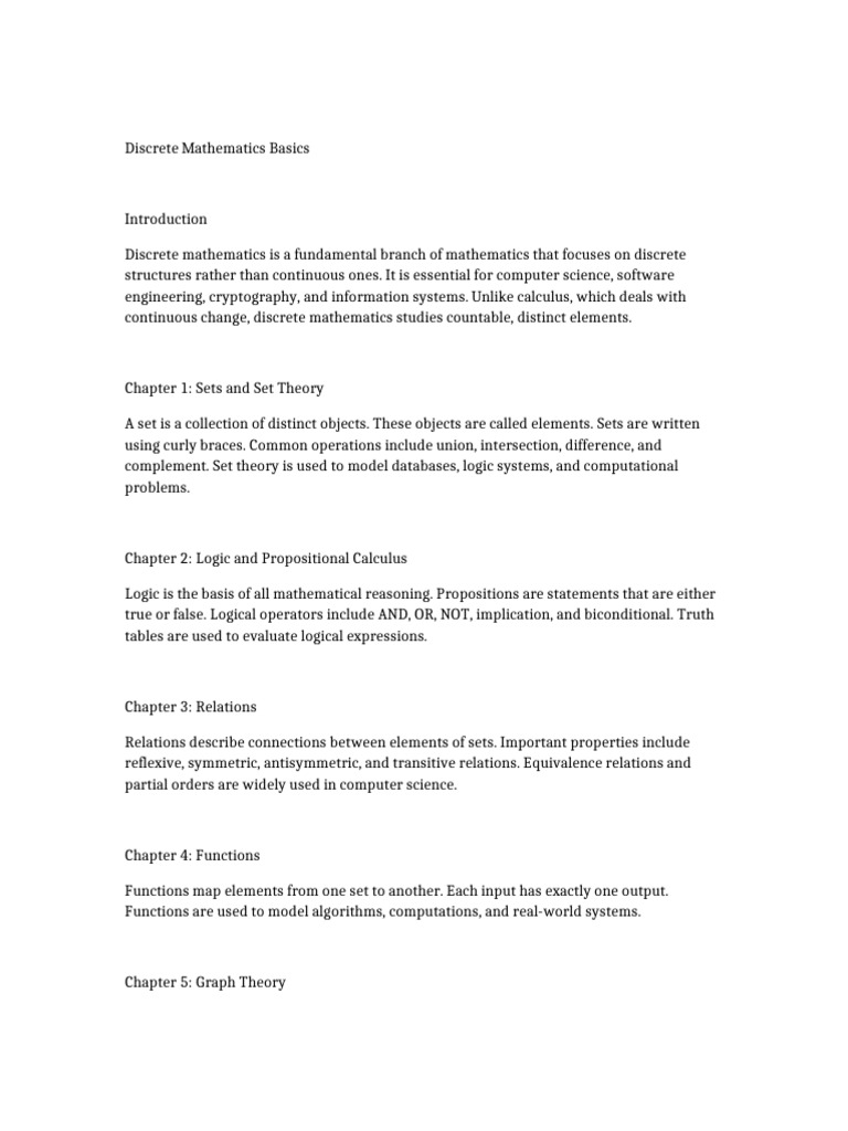 Discrete Mathematics Fundamentals Guide | PDF
