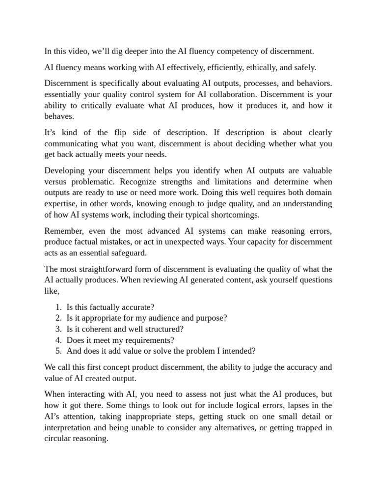 Mastering AI Discernment Skills | PDF | Artificial Intelligence ...