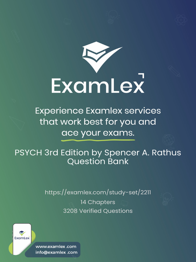 Rathus PSYCH 3rd Ed. Question Bank | PDF | Phobia | Dissociation ...