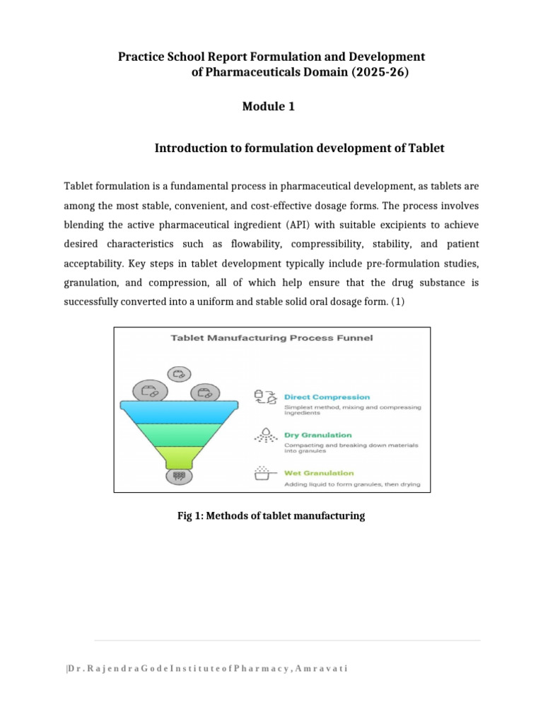 Tablet Formulation and Development Guide | PDF | Tablet (Pharmacy ...