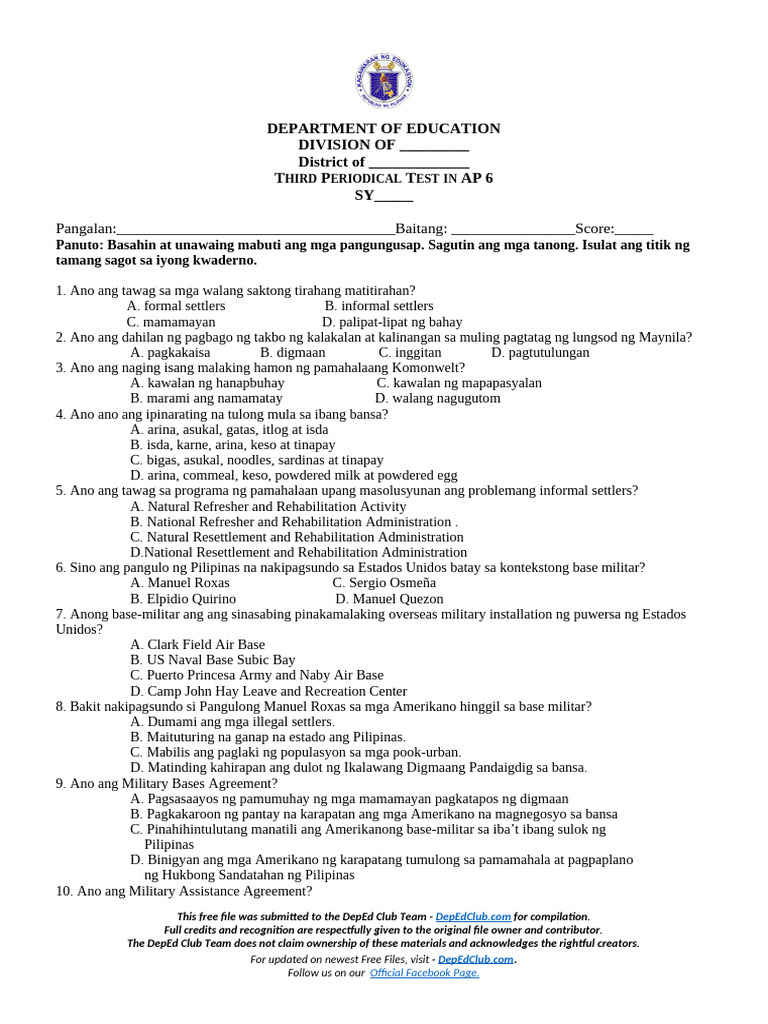 DTC - PT q3 - Ap 6 - With Tos Key v1 | PDF