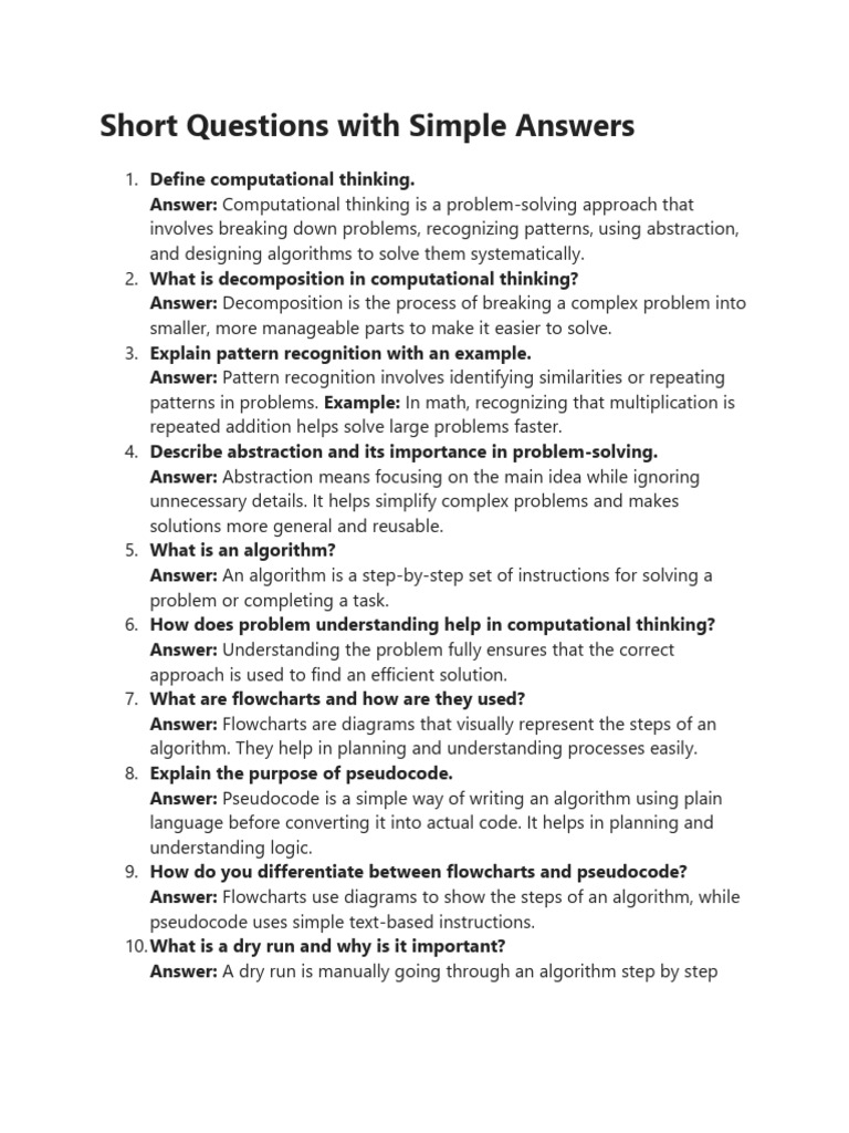 Computational Thinking Explained Simply | PDF | Algorithms | Computer ...