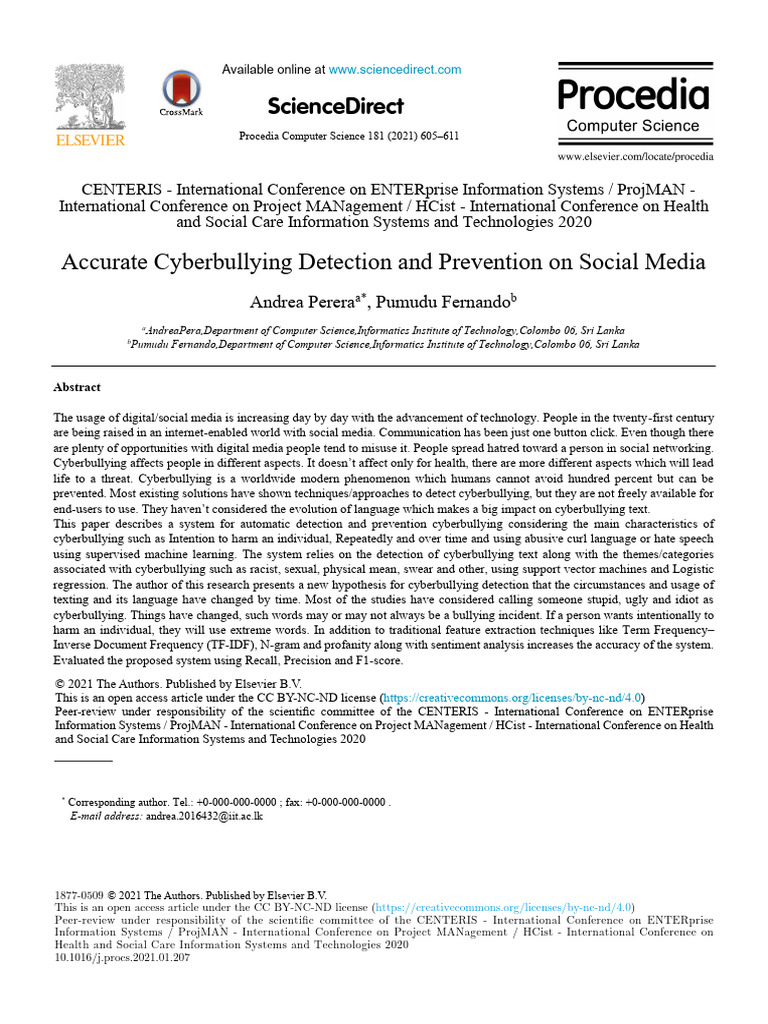 Cyberbullying Detection System Using ML | PDF | Cyberbullying | Support ...