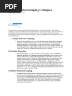 Types of Random Sampling Techniques