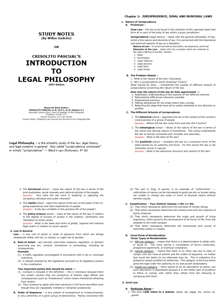 Introduction to Legal Philosophy Study Notes | PDF | Natural Law ...