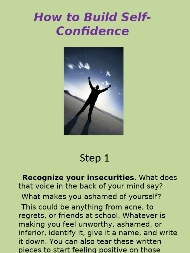 How To Builld Self Confidence? | PDF | Psychology | Psychological Concepts