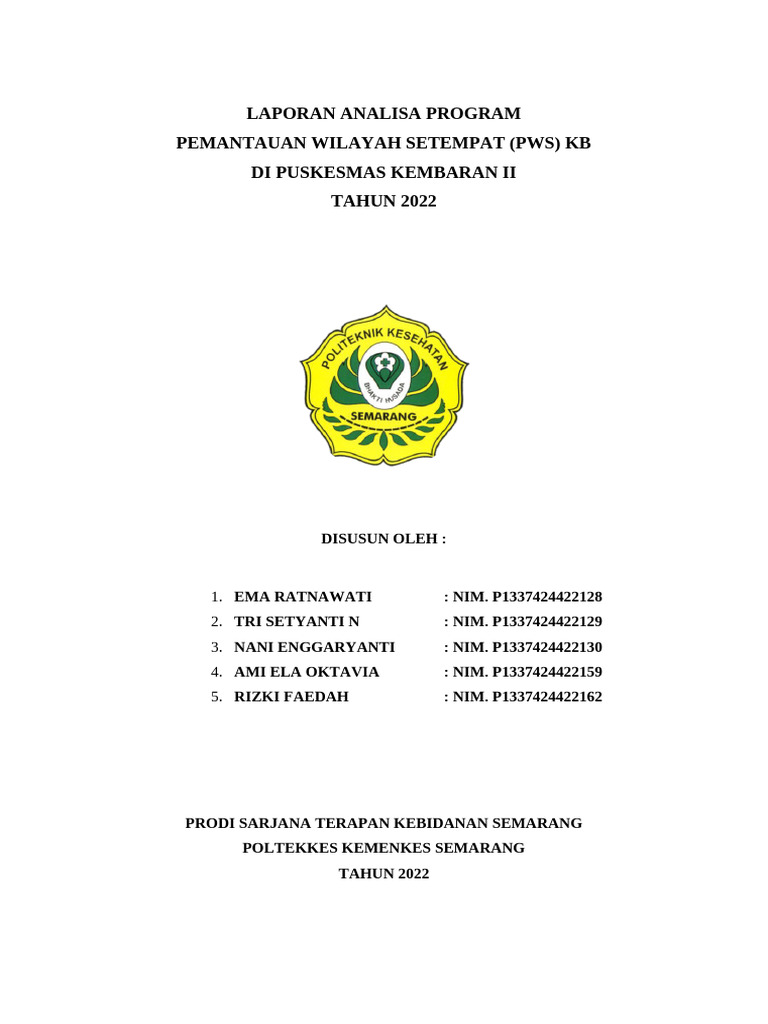 Analisa Program PWS KB Puskesmas 2022 | PDF