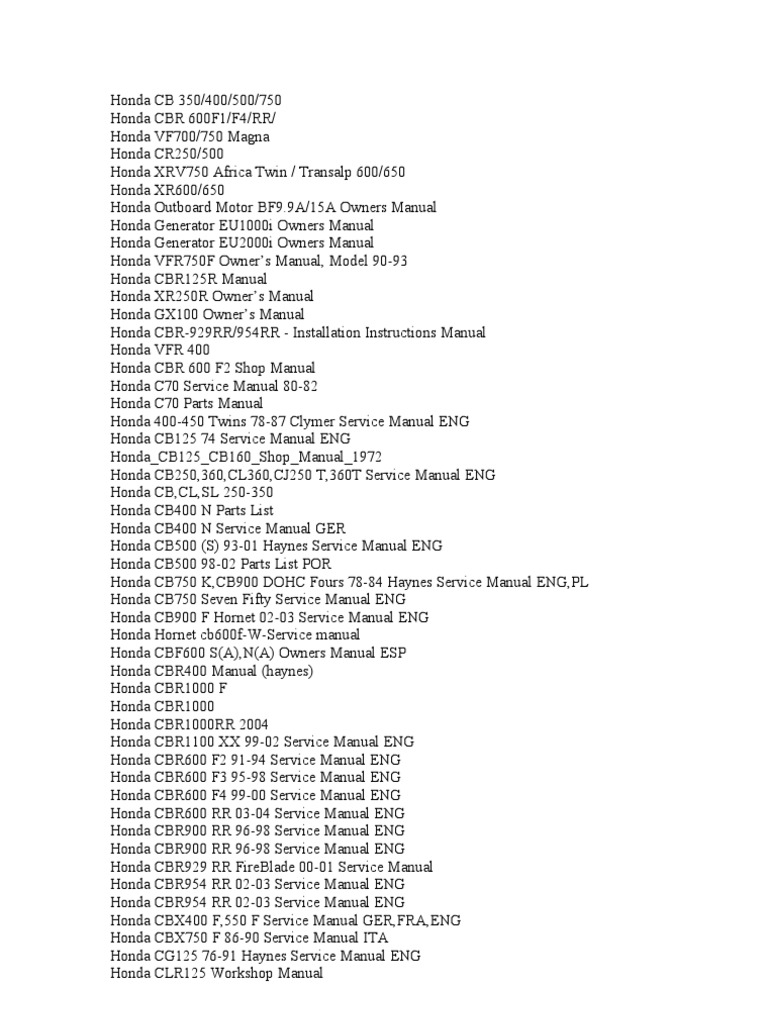 Honda Nsr 125 Service Manual Pdf