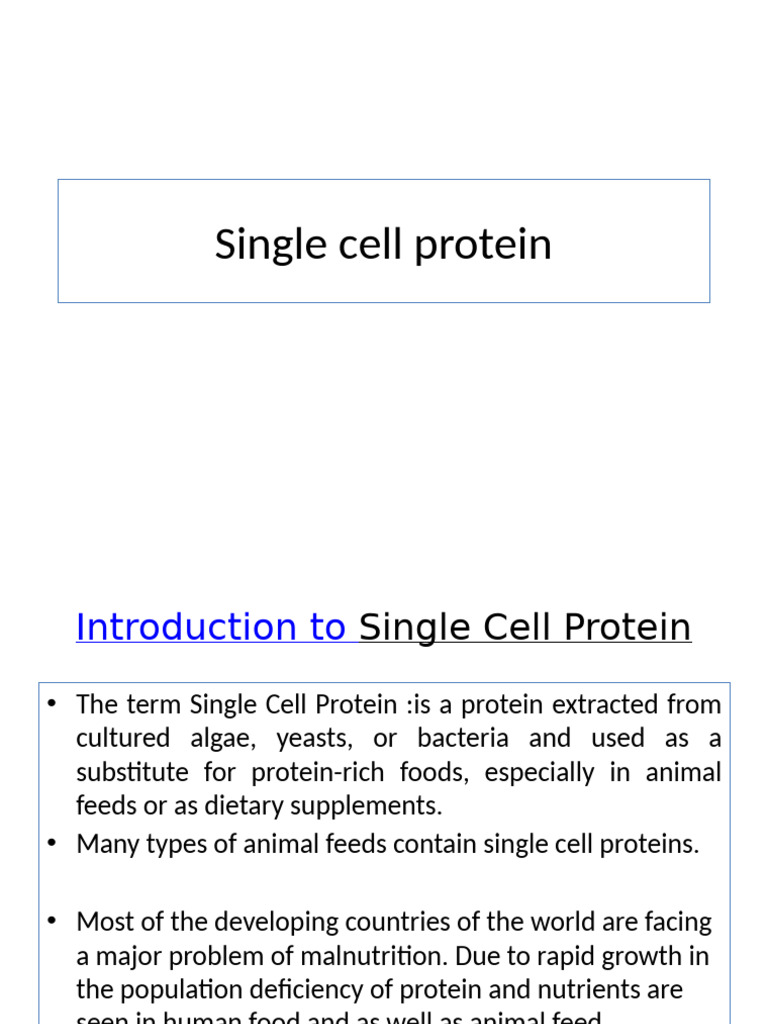 Single Cell Protein Neww | PDF | Mushroom | Foods