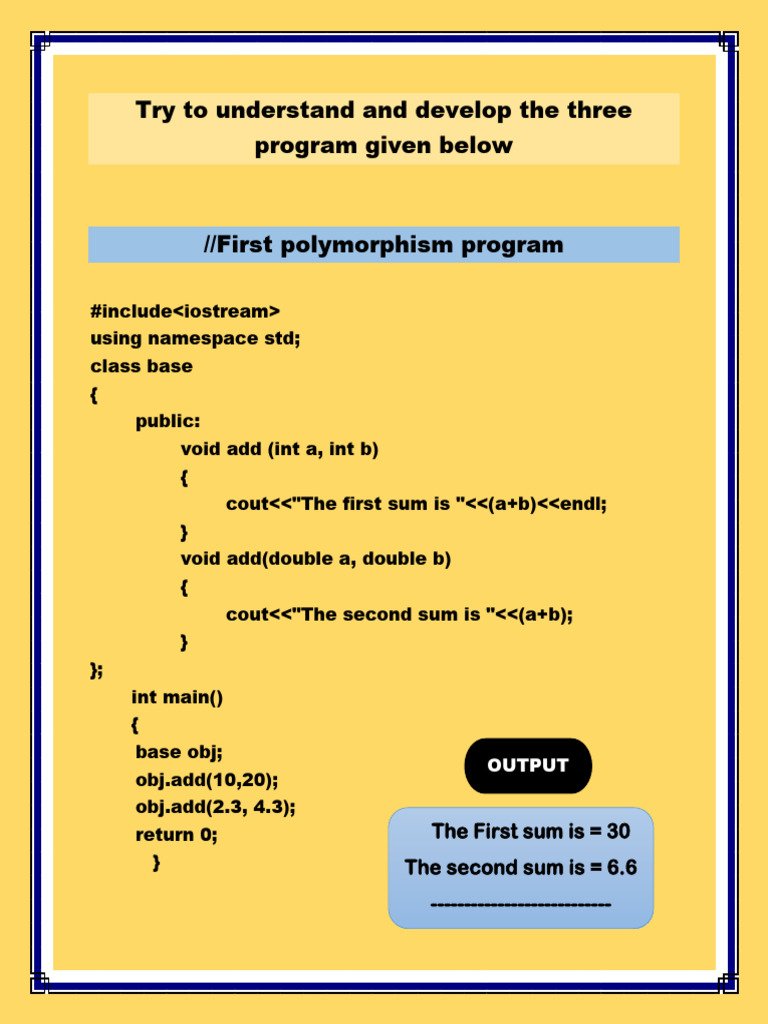 Try To Understand and Develop The Three Program Given Below | PDF