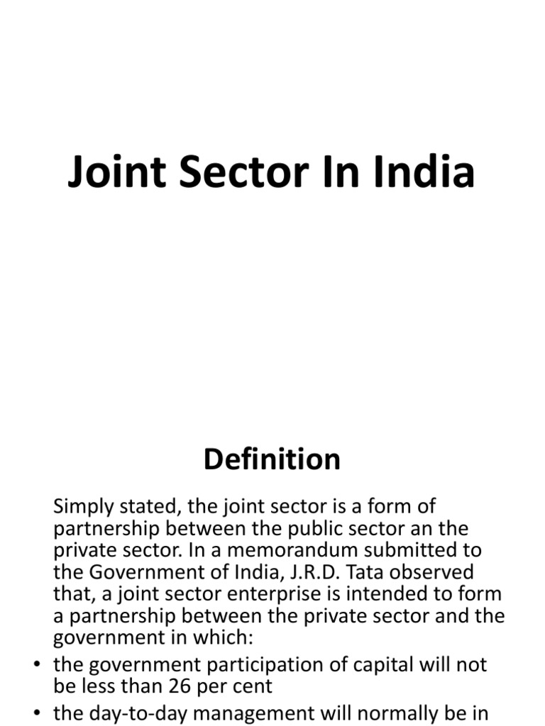 Understanding Joint Sector in India | PDF | Entrepreneurship | Economies