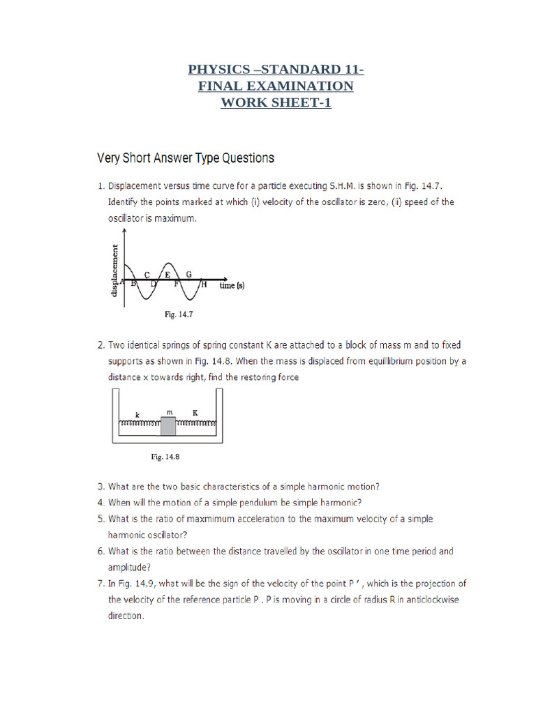 Physics SHM | PDF