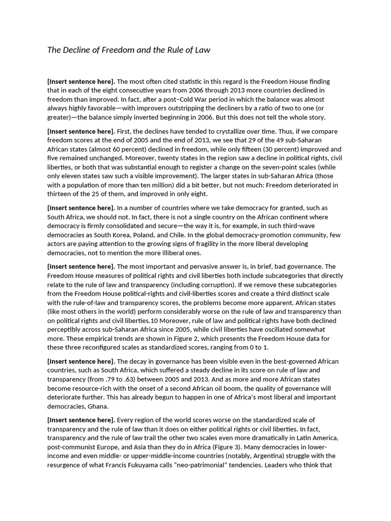 Decline of Freedom and Rule of Law Analysis | PDF | Democracy ...