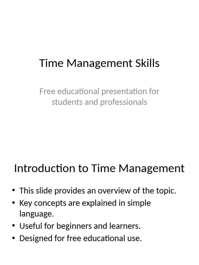 Time Management Skills 10slides | PDF