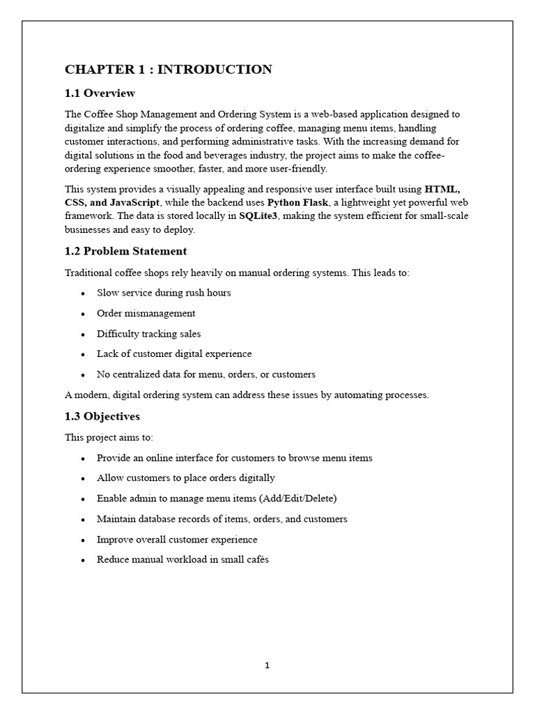 Coffee Shop Management System Overview | PDF | Model–View–Controller ...