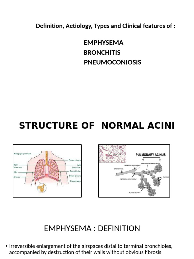 Emphysema Bronchitis Pneumoconiosis | PDF | Chronic Obstructive ...