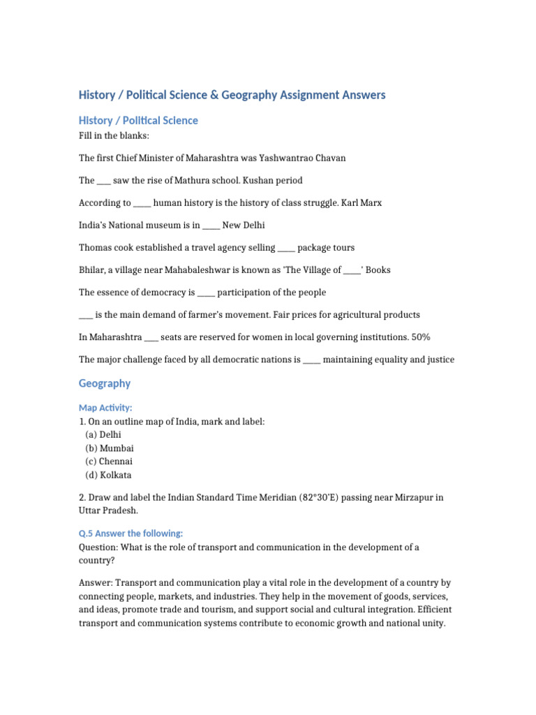 Assignment Answers | PDF