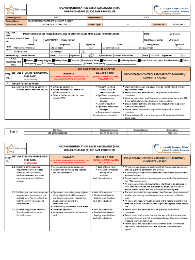 SS JSP No.24 MODIFICATION OF CBF PANEL, BB PANEL AND PROTECTION PANEL ...