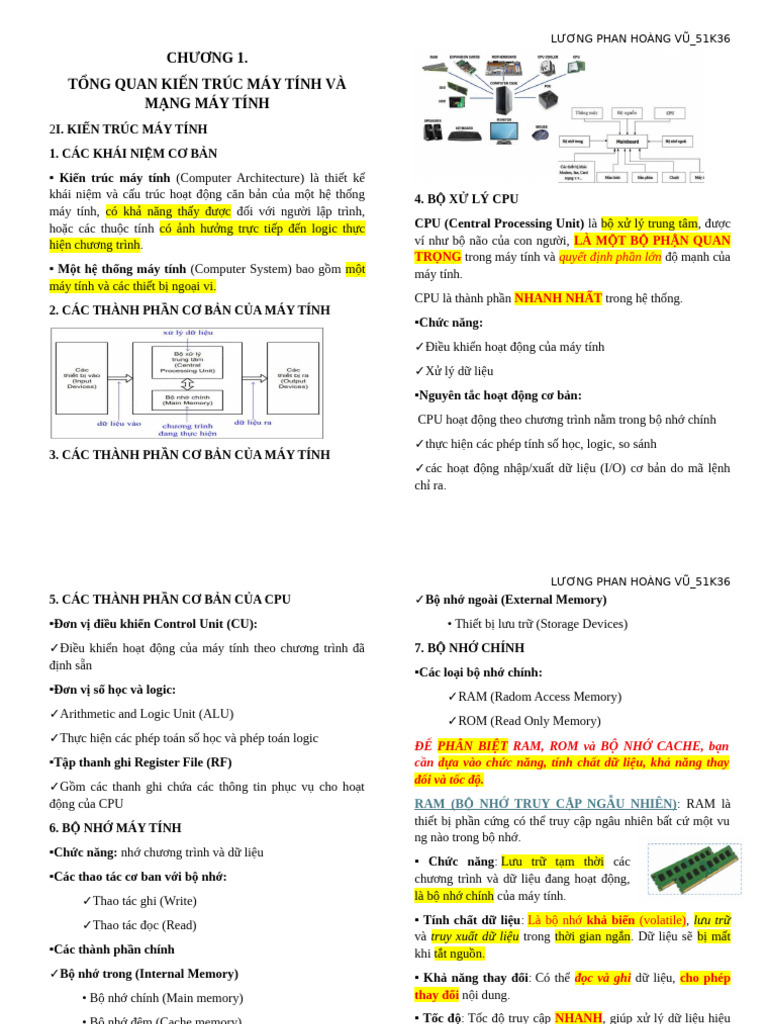 Chương 1 KTMT Và MMT | PDF